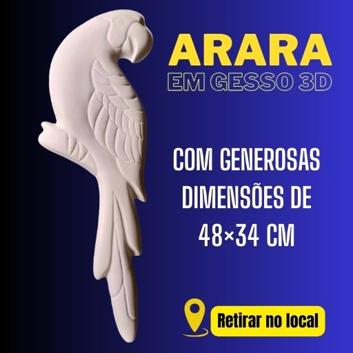 Colorir e aprender - arara gesso 3D grande